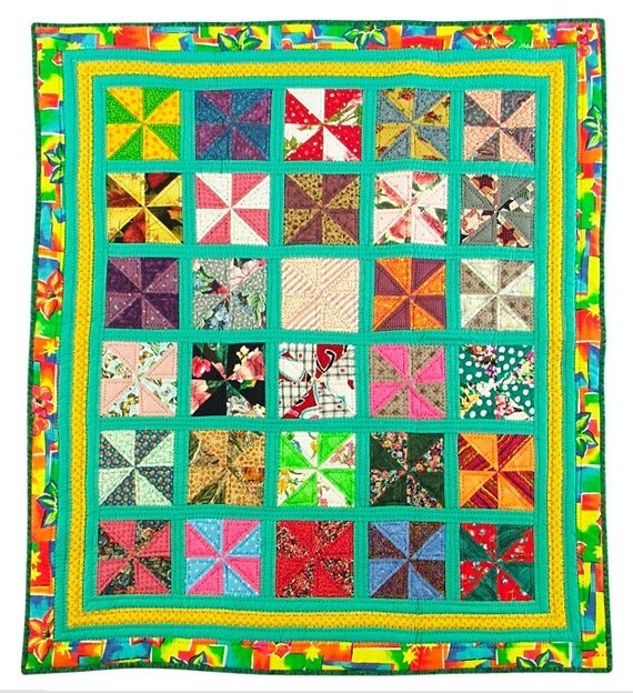 Hand Quilted Child Size Blanket Lap Quilt by MinelollyLiving