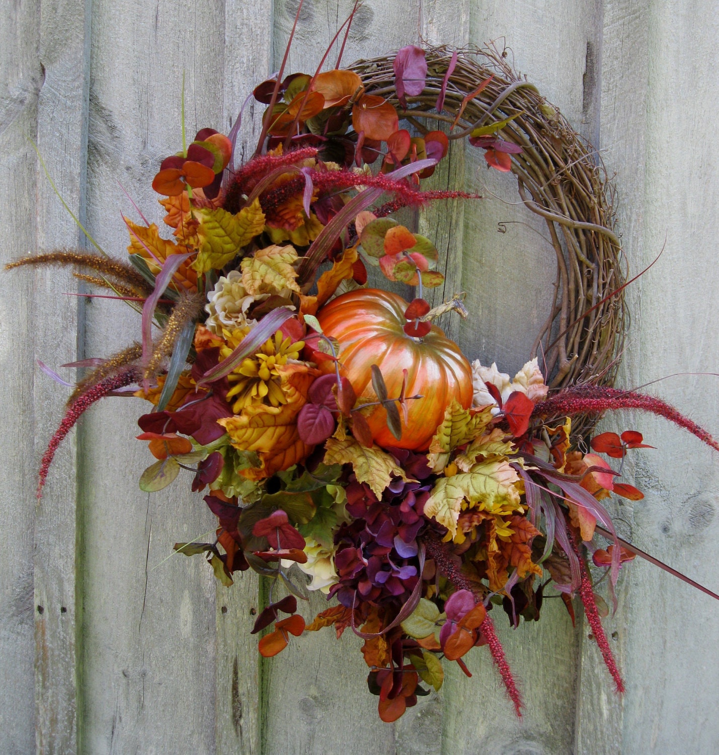 Fall Wreath, Autumn Wreaths, Pumpkin Decor, Fall Woodland Wreath, Halloween Decor, Thanksgiving Wreath - NewEnglandWreath