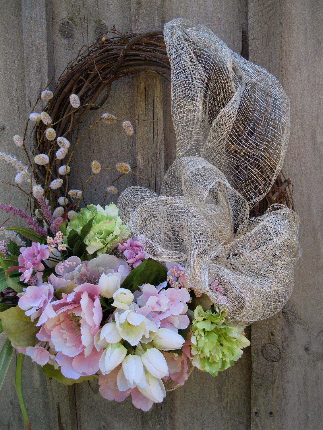 Summer Wreath, Floral Wreath, Spring Garden Wreath, Mother's Day, Elegant, Wedding