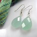 soft blue green faceted teardrop earrings