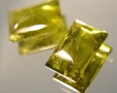 Set 3.48 ct Rare Idocrase / Vesuvianite Sugar Loaf cabochon I1 - Peridot colored Vesuvianite Matched Pair