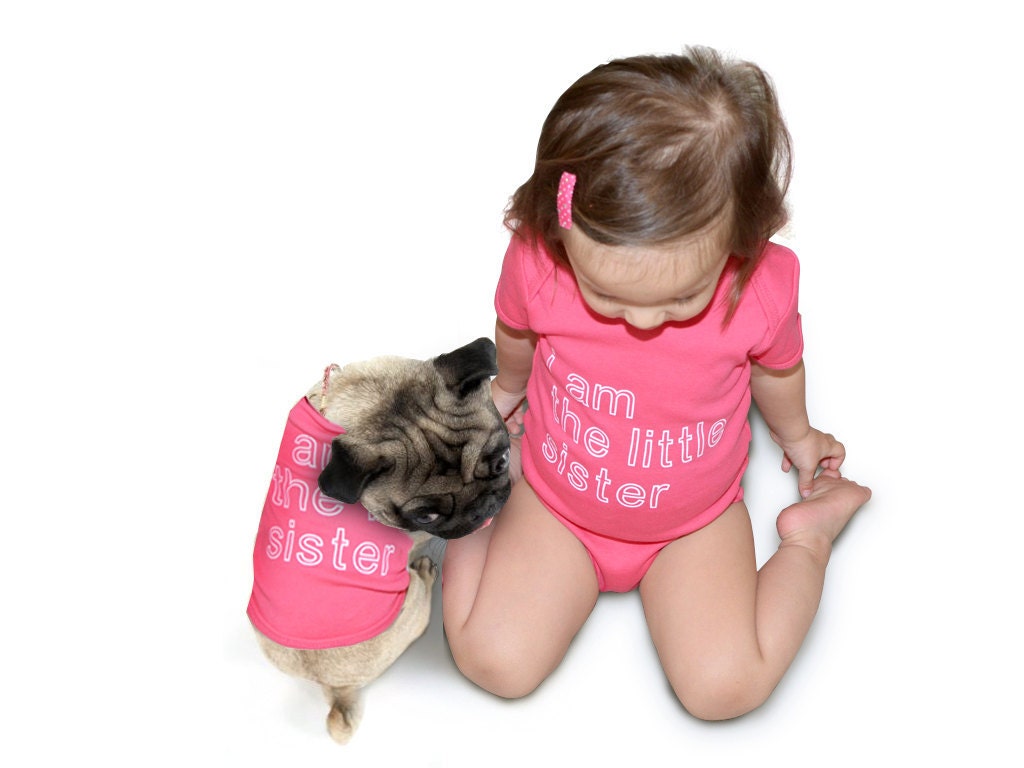 Big Little Sister/Brother - Baby Onesie and Dog T