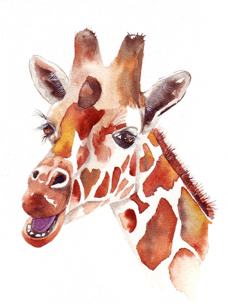 Giraffe ORIGINAL watercolor painting
