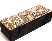 Antique Chinese Embroidered Silk Jewellery Box