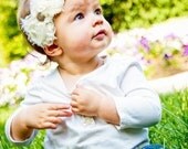 Choose Your Colors. Double Shabby Flower Elastic Headband.  Newborn to adult. Photo Shoot Prop.