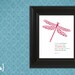 Girl Wall Print (multicolor text with dragonfly embellishment) Psalm 139:14 - 8 x 10 Print