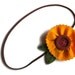 Yellow Sunflower Felt Flower Skinny Elastic Headband for newborn, baby, toddler, teen, adult hair accessory