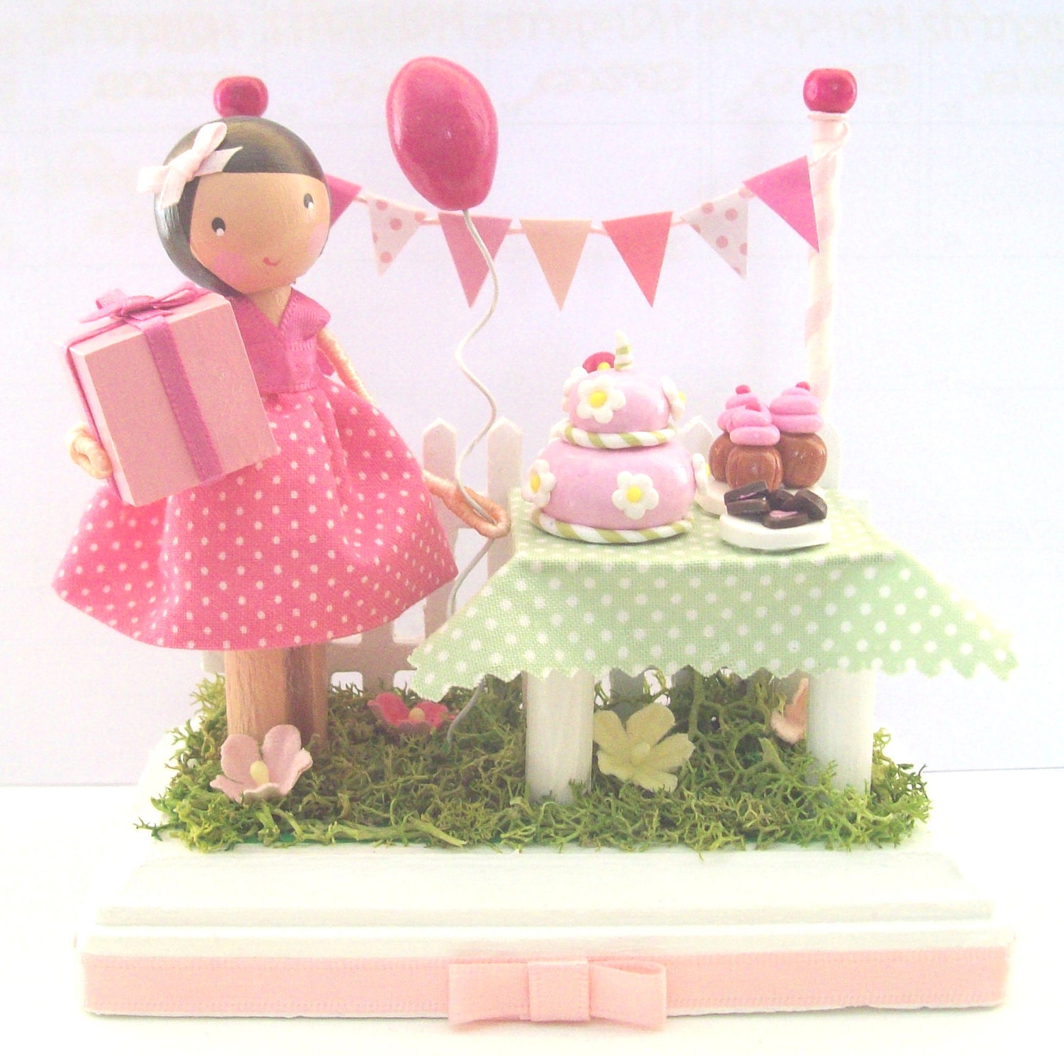 Clothespin doll-Custom celebration cake topper