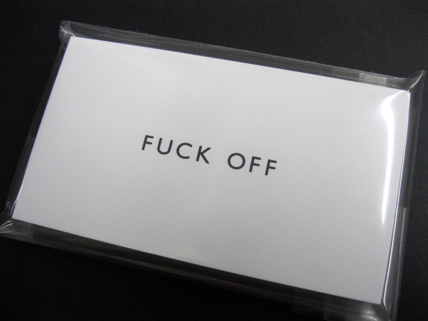 Engraved F OFF calling cards - pack of 20