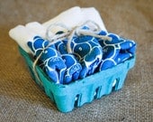 Set of Four Blueberry Flour Sack Napkins