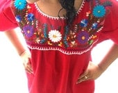 amor bohemian embroidered mexican blouse