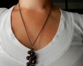 Marquis Fringe Cats Eye Cluster Necklace