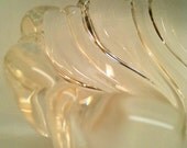 Vintage Mikasa Frosted Swirl Glass Candy Dishes.