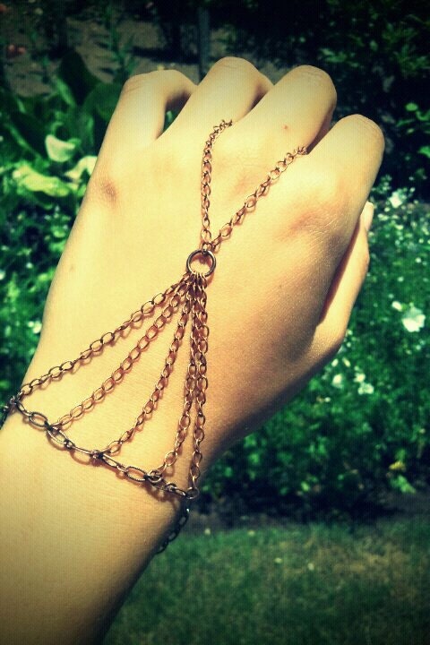 C A G E // Silver or Copper Chain Slave Bracelet