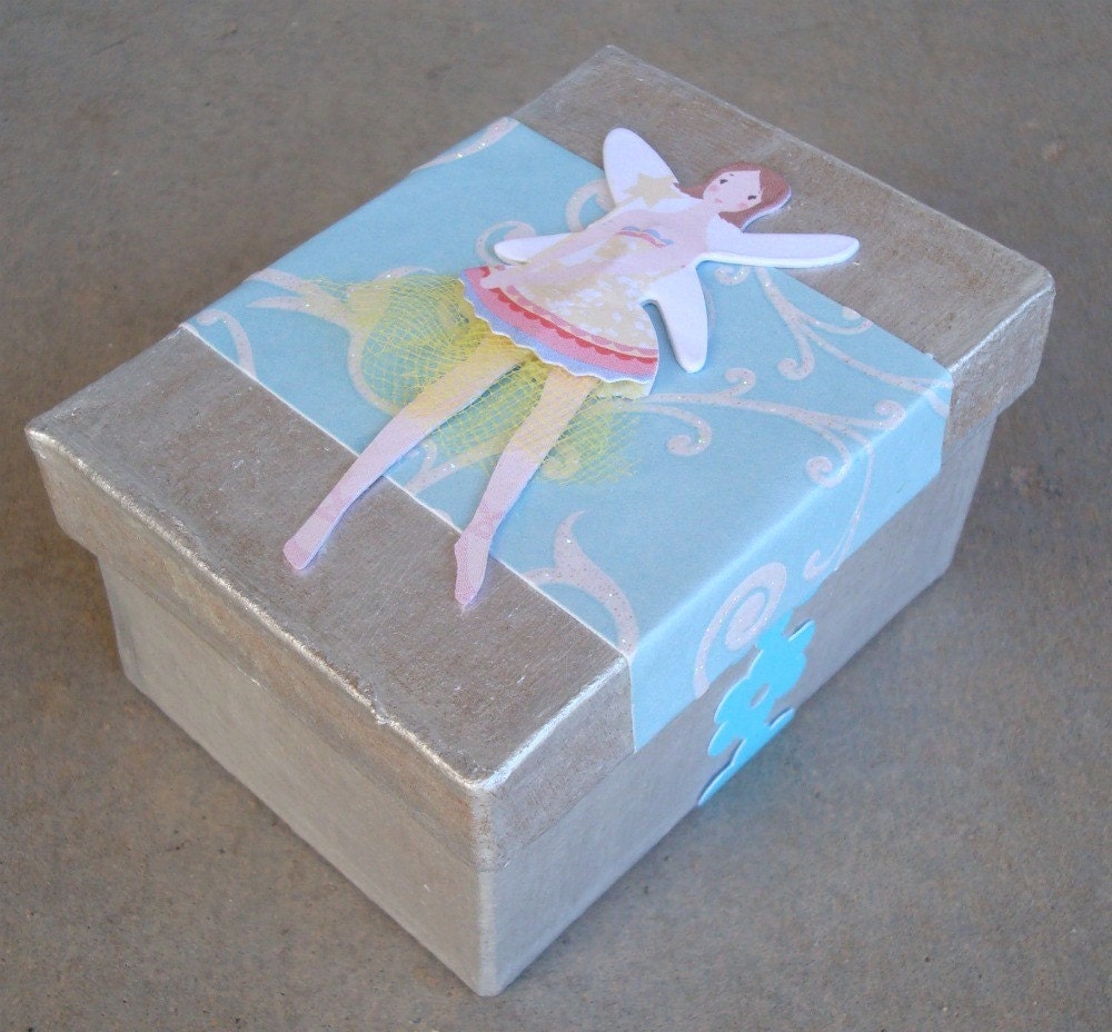SALE - Tooth Fairy Box Blue Pearl - Girl's Tooth Fairy Box, Blue Tooth Fairy Box