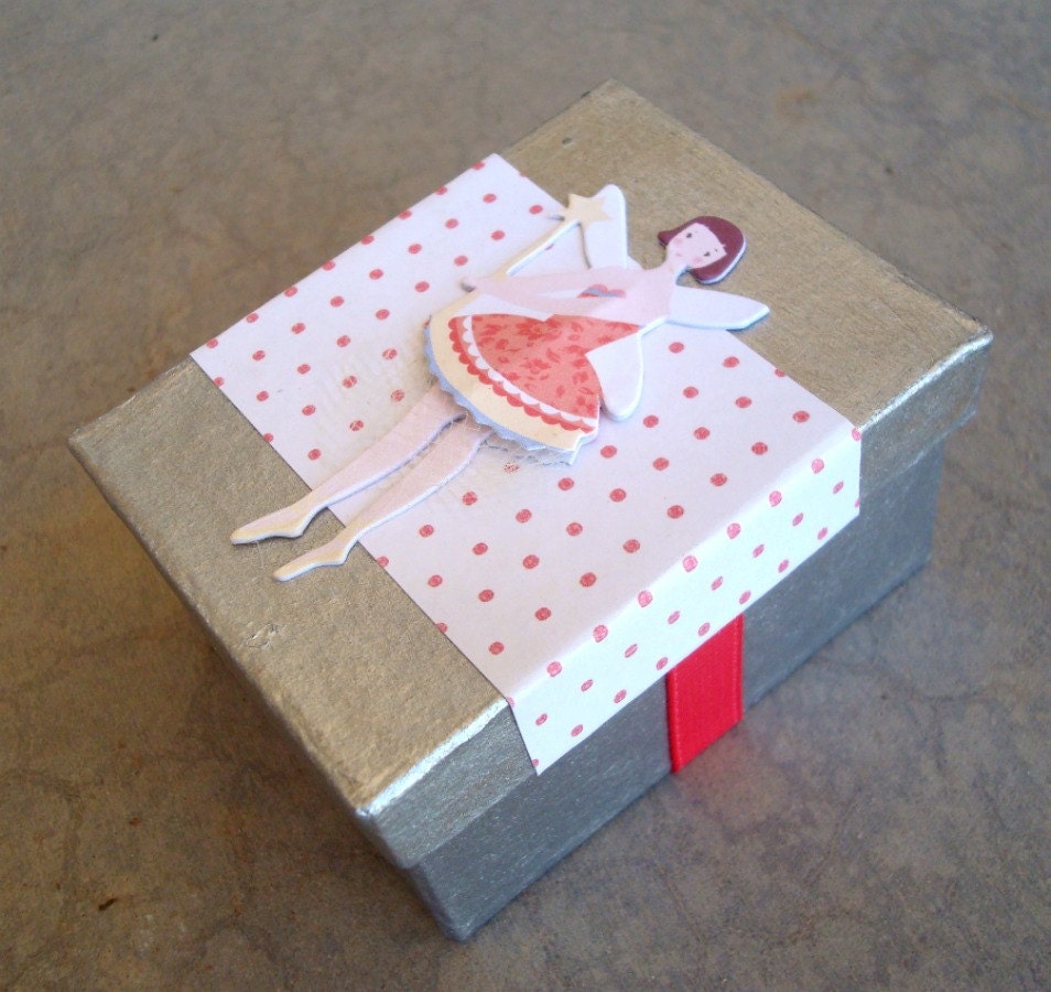 SALE -Tooth Fairy Box Pink Polkadot - Fairy Box, Treasure Box, Pink Fairy