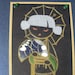 Asian Cartoon Character Card Blue Gold