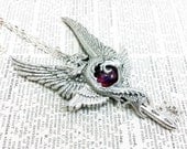Adaro key pendant  - Aged silver plated brass filigree Fantasy mythology inspired jewelry - Vintage victorian steampunk gothic style