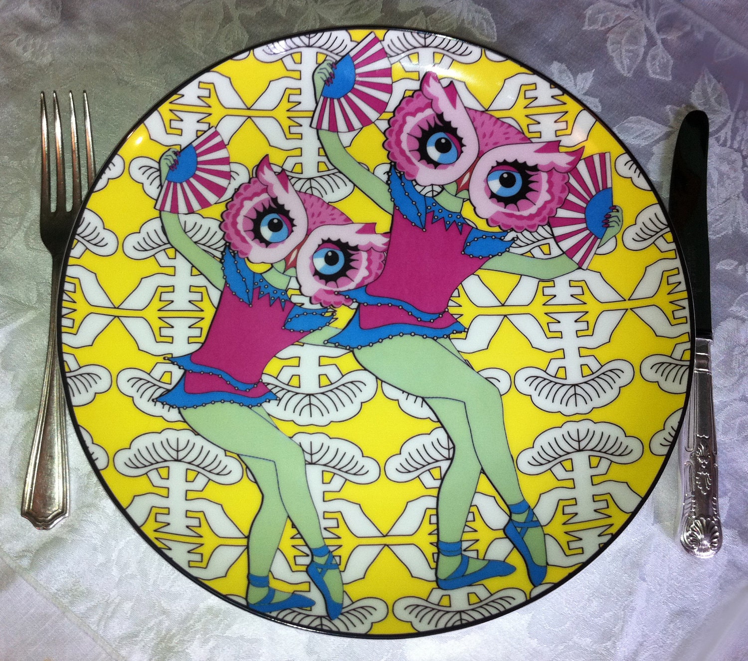 The Owl Dancers - Limited Edition 10" Porcelain Dinner Plate