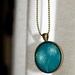 Dandelion - Wearable Art Necklace - Teal and White