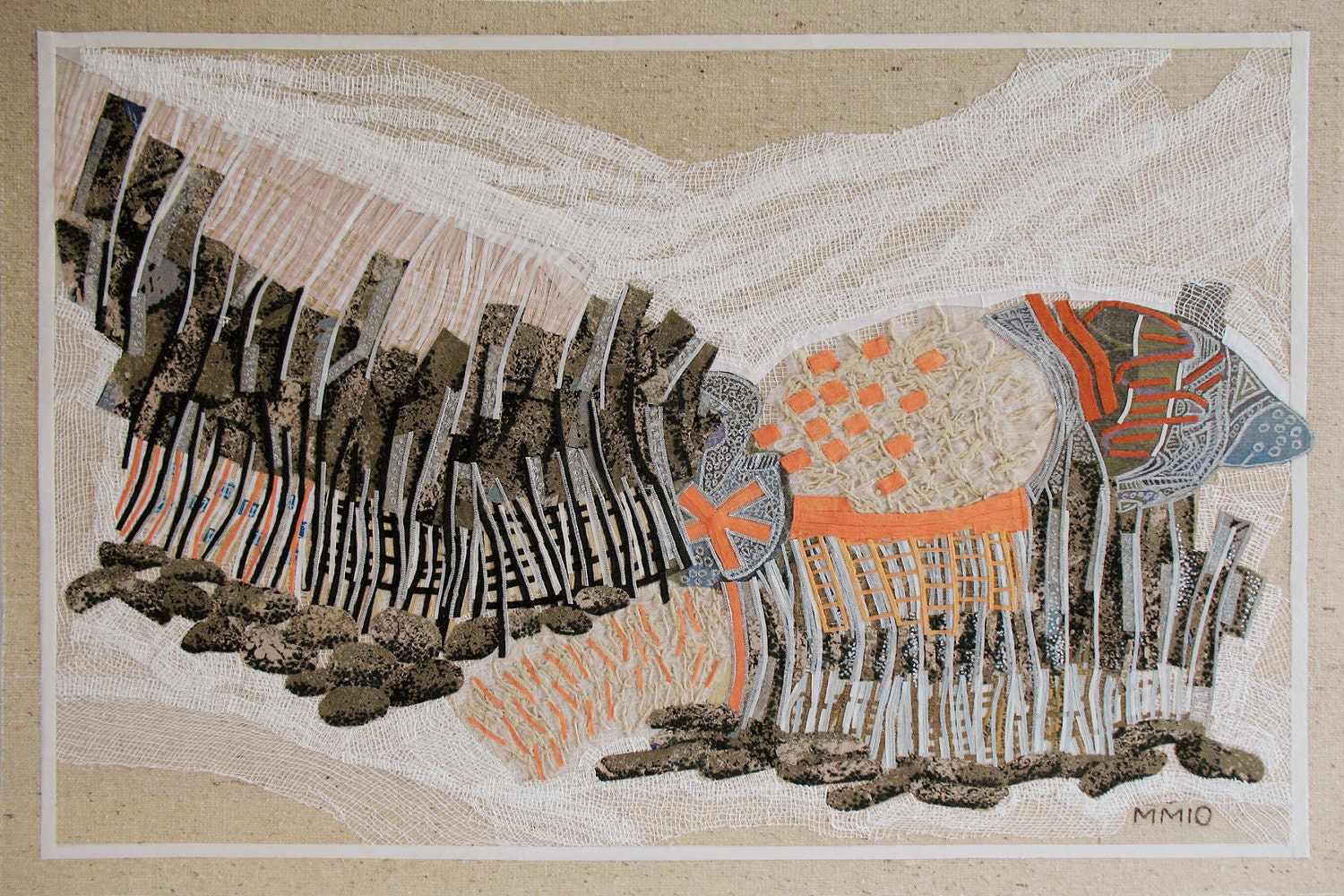 Rock Formation, textile collage