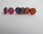 Polka Dot Earrings (Set) Pink,Purple,Orange