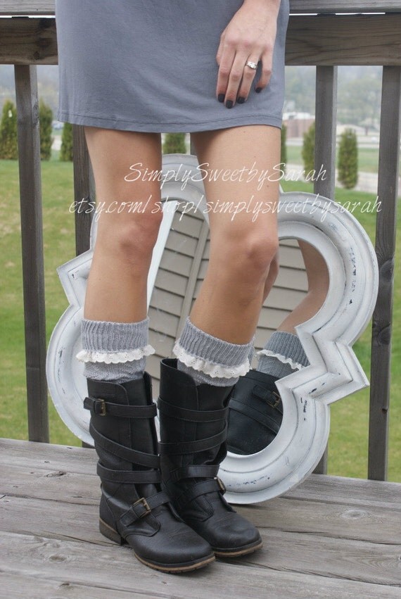 Spring Light Gray Fold Over Leg Warmer