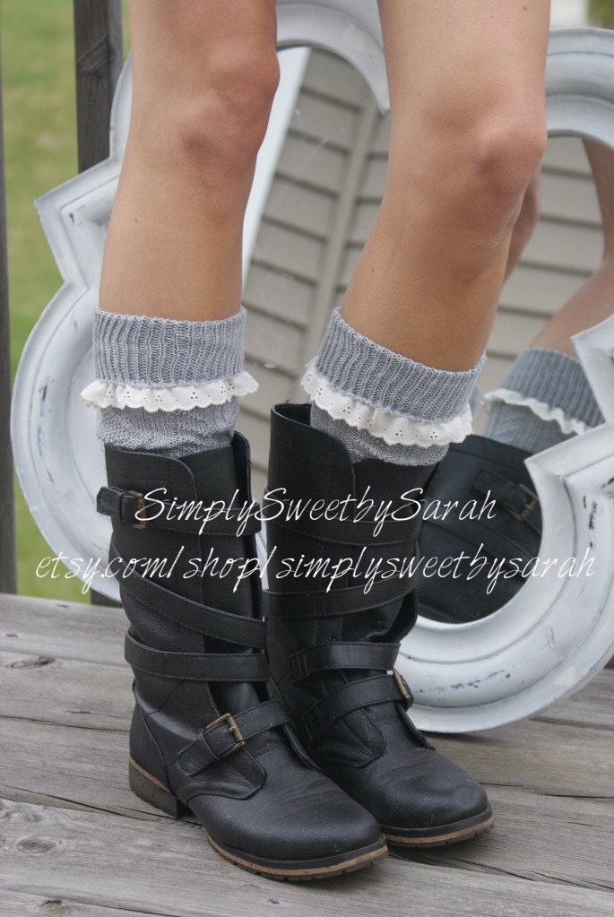 Spring Light Gray Fold Over Leg Warmer