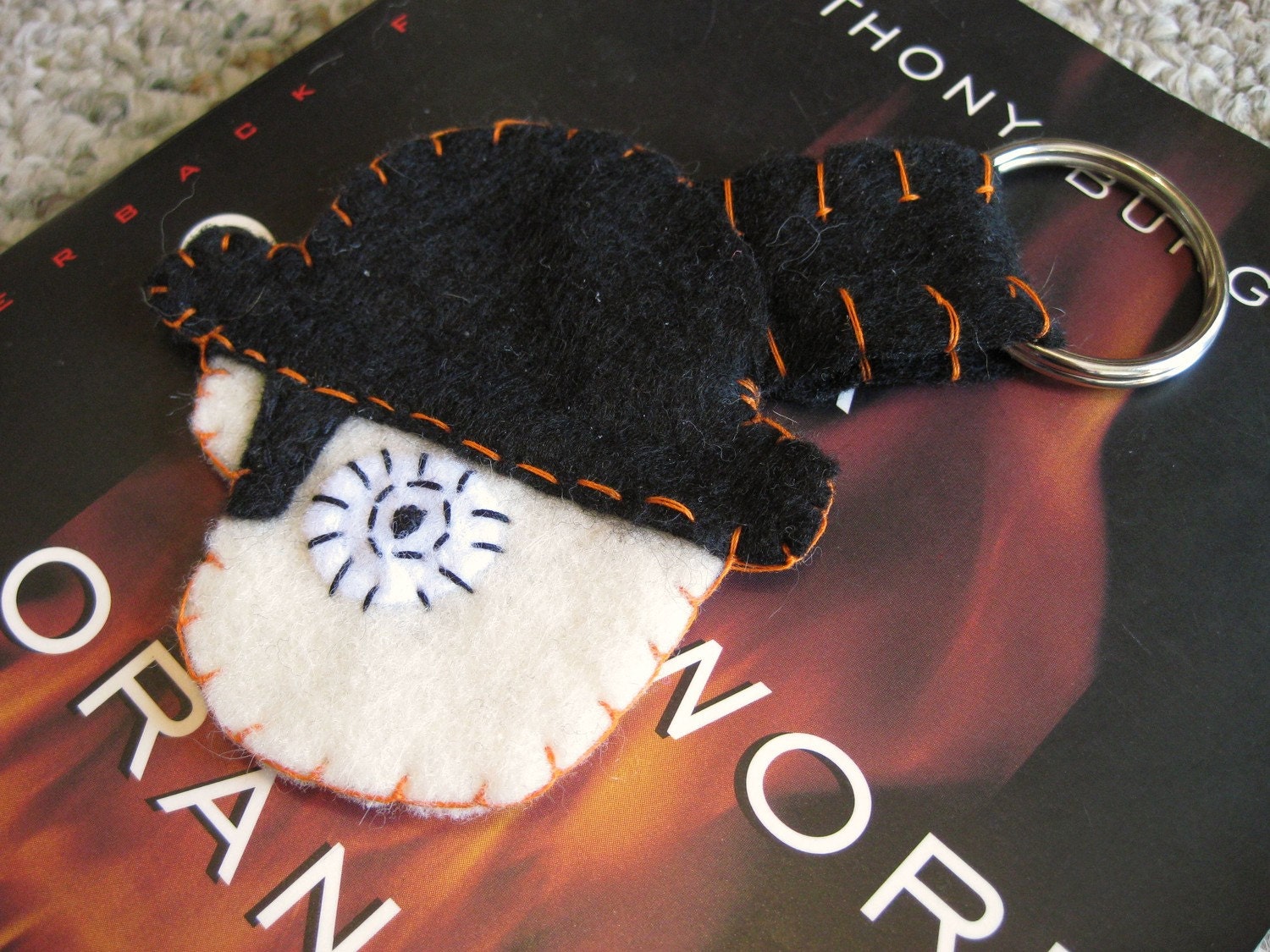 Handmade Felt Clockwork Orange - Alex DeLarge Keychain