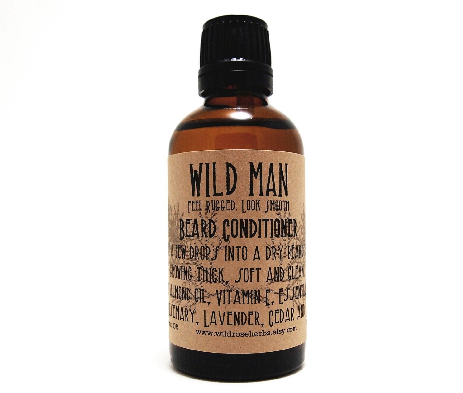 Beard Conditioner Oil Wild Man Beard Softener 50ml Euro Dropper