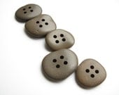 Stone Buttons - Drilled Beach Stones - Earthy