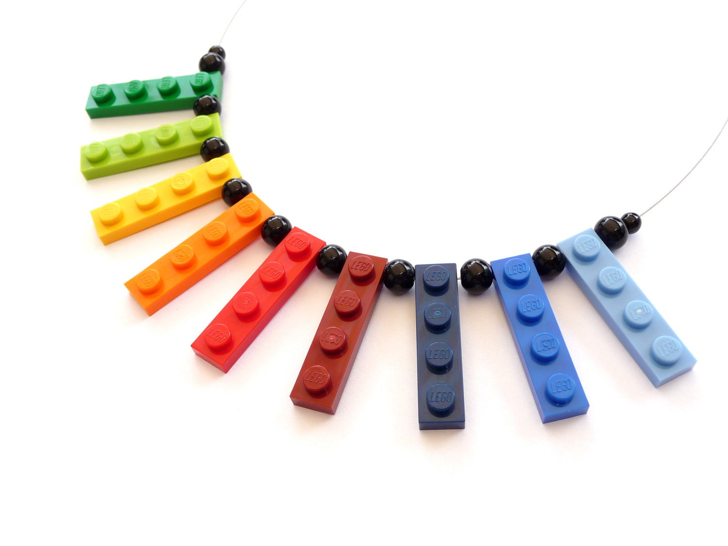 Upcycling Necklace  - play with me - RAINBOW  made with genuine LEGO(r) bricks