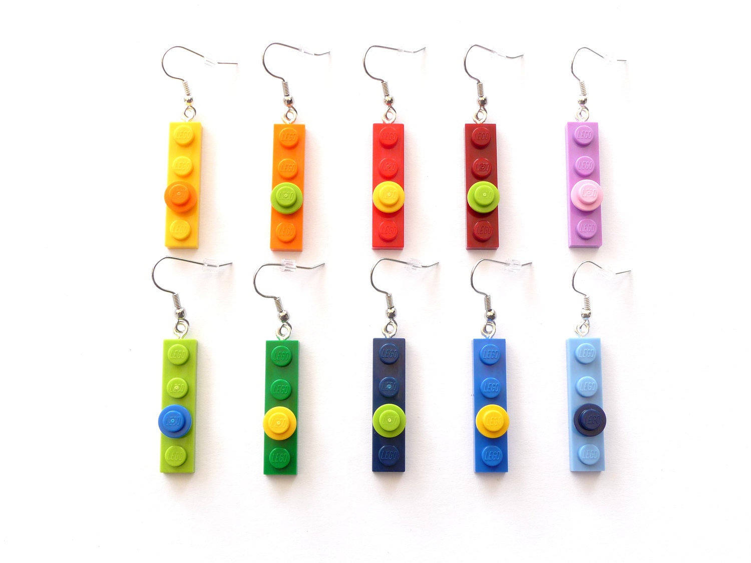 Upcycling Necklace  - play with me - RAINBOW  made with genuine LEGO(r) bricks