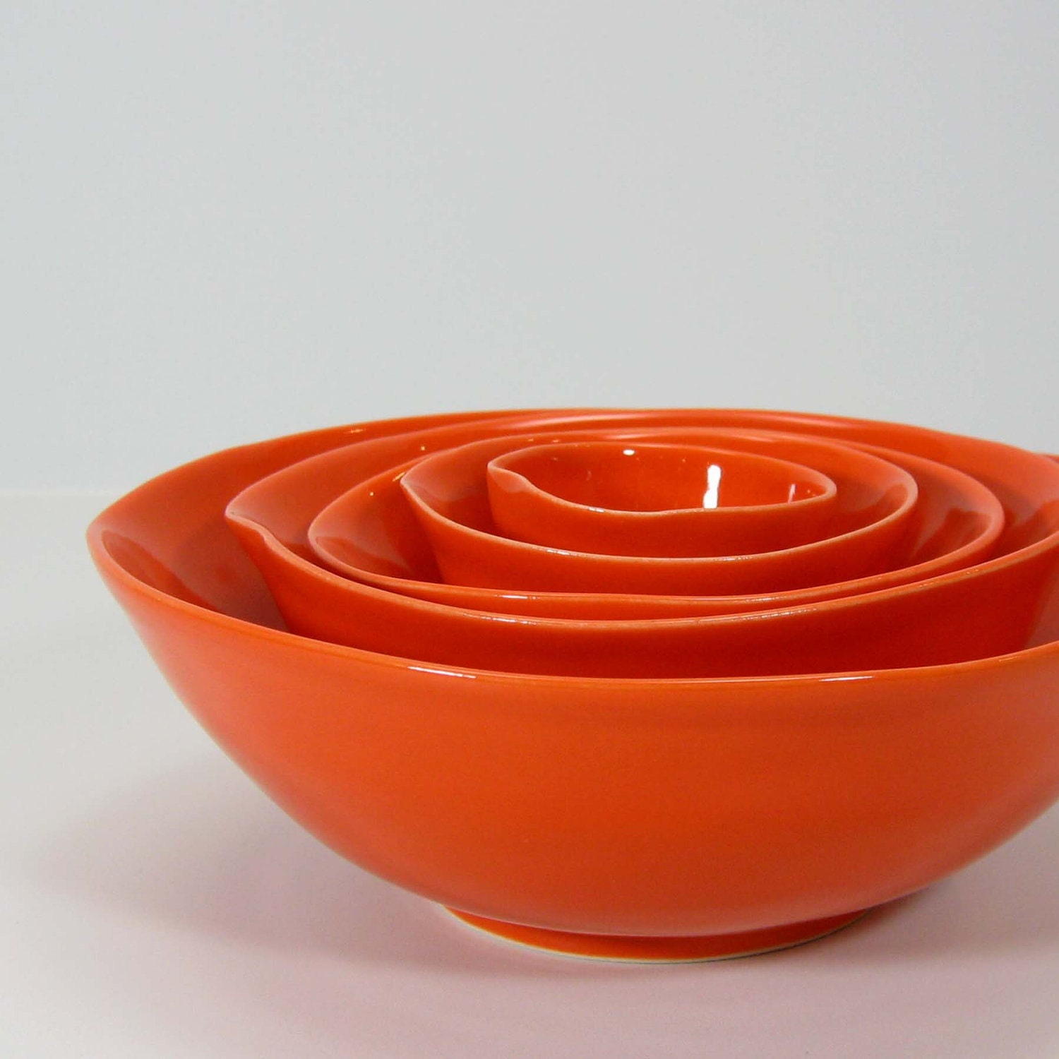 5pc Nesting Bowls in Tangerine