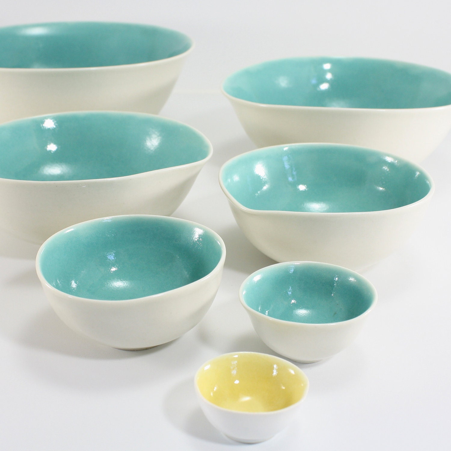 7 pc. Nesting Set in Sea and Butter