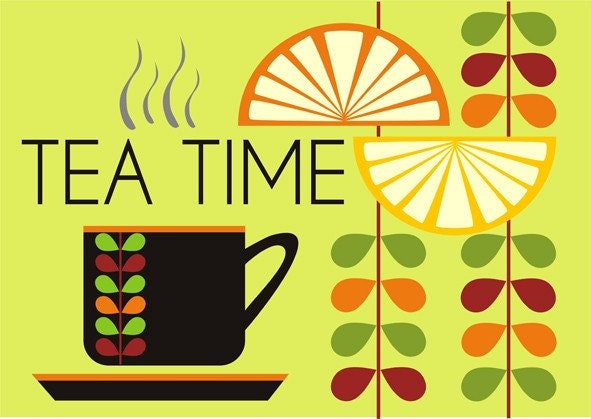 TEA TIME. Original print .
