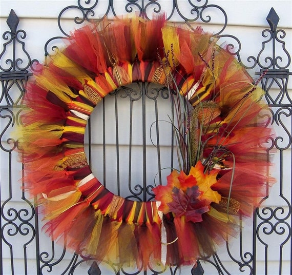 Autumn / Fall Tulle Wreath- A MUST SEE