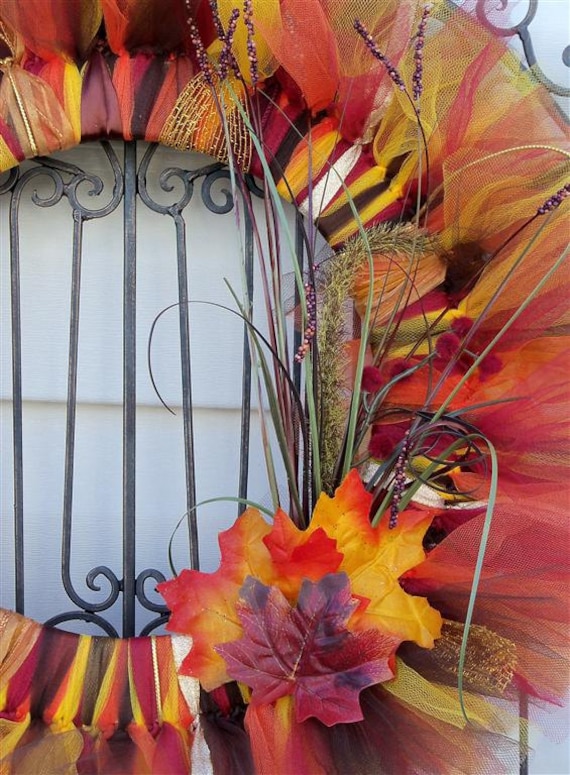 Autumn / Fall Tulle Wreath- A MUST SEE