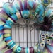 Peacock Theme Tulle Wreath With Custom Monogram