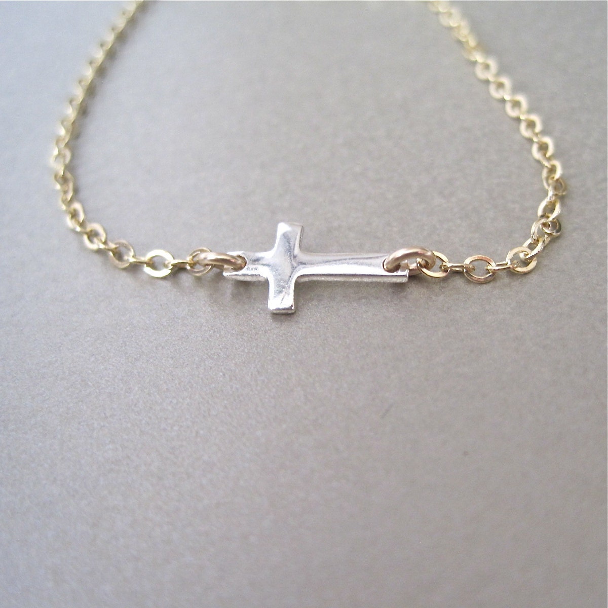 Sideways Mini Cross Bracelet