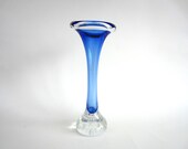 Glass Vase Aseda Sweden Blue Controlled Bubble Jack in the Pulpit Scandinavian Mid Century Modern