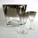 Silver Rimmed Glasses Dorothy Thorpe Era Ice Bucket Ombre Mid Century Modern Retro Mod 3pc Set French New Year's Eve Glassware