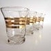 Gold Striped Glasses Mid Century Modern Vintage Retro Barware