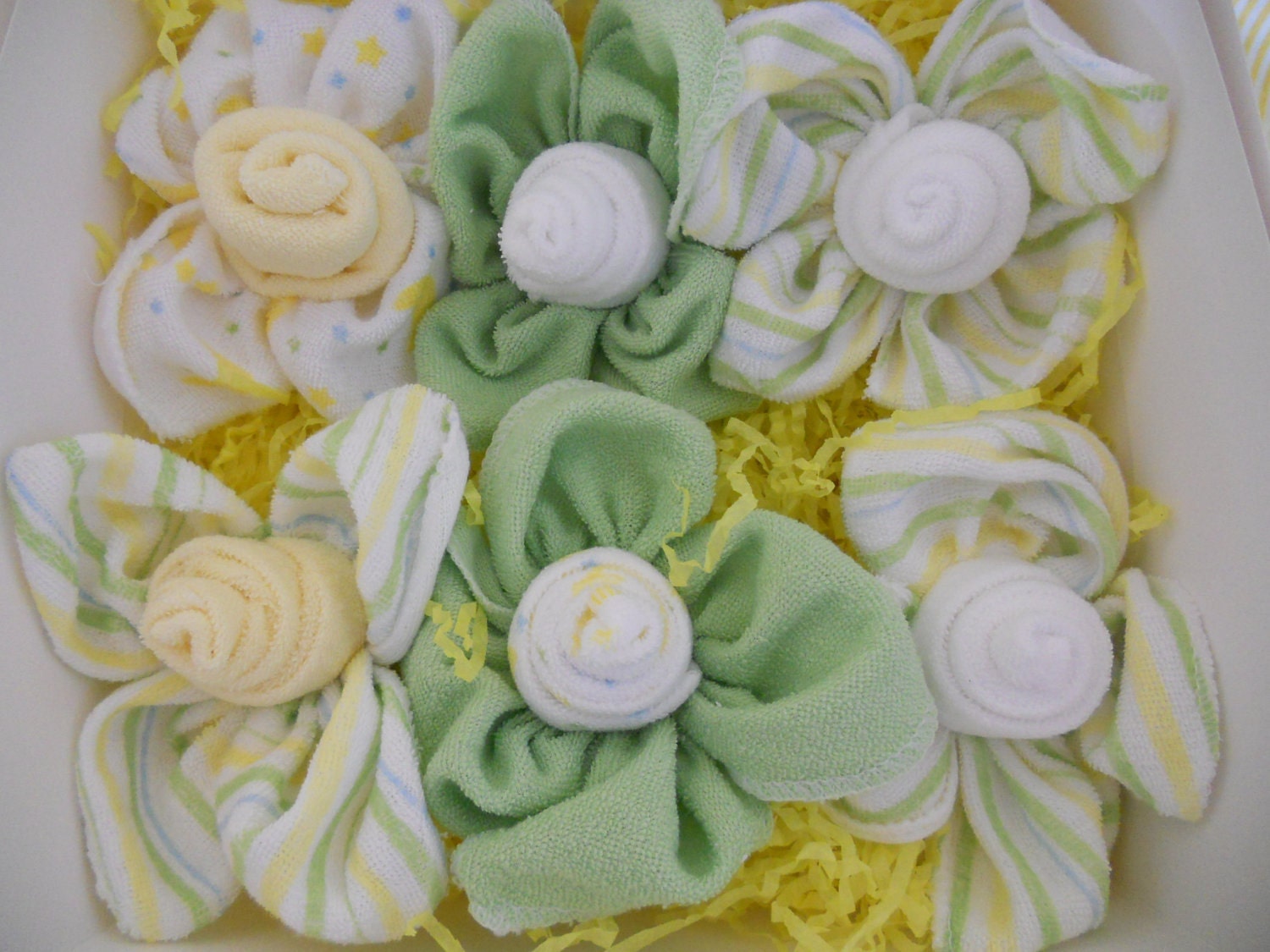 Neutral Delicious Delicacy   Bite Size Rose Bud and Leaves Washcloths  Ready to SHIP