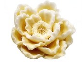 Ruffled Peony Decorative Soap in Creme Brulee