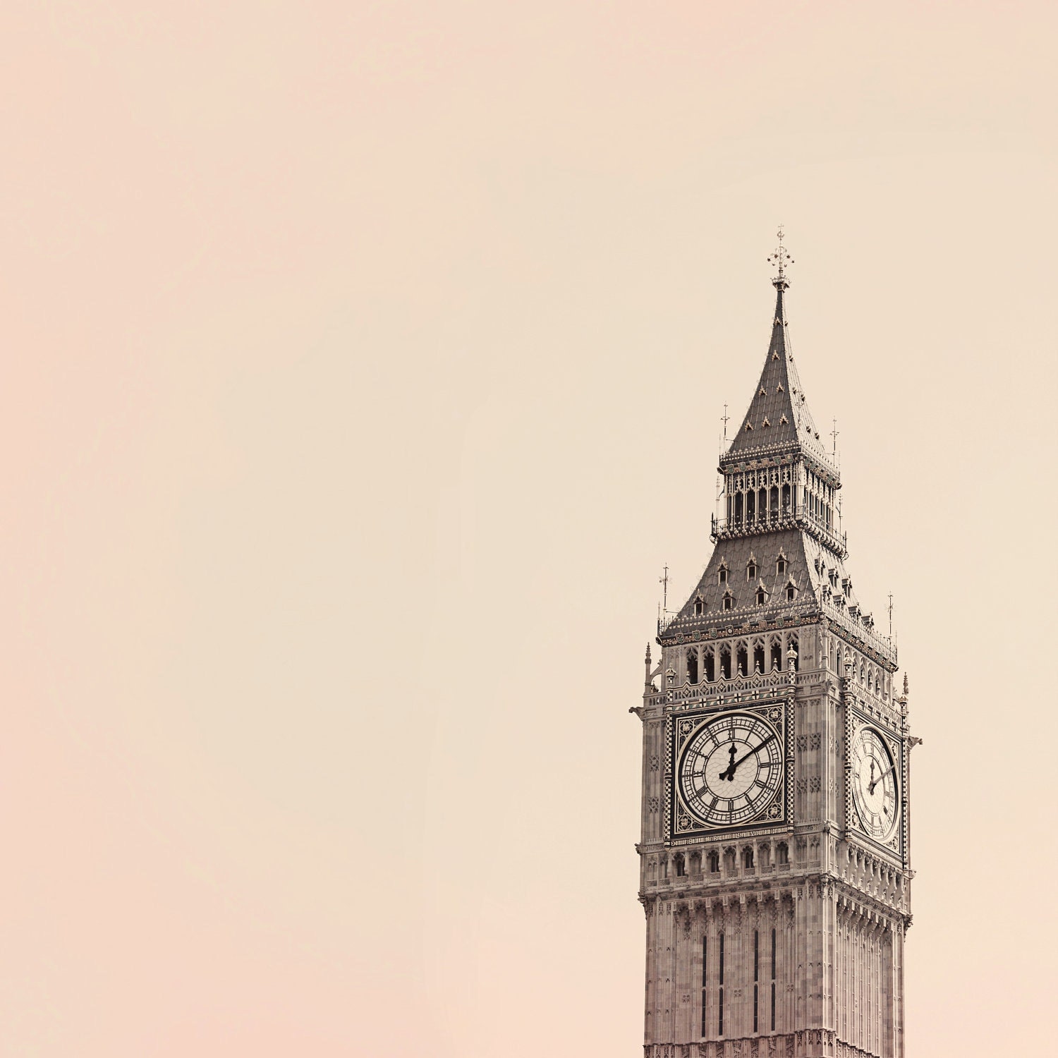 London Photograph- "Big Ben" - Signed Fine Art Photograph 10 x 10 Metallic Pastel Wall Art Big Ben Photo