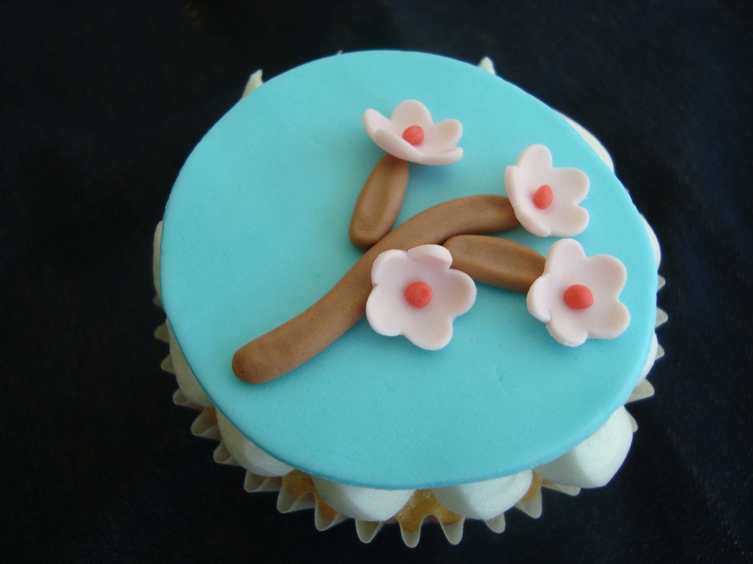 Cherry blossom fondant topper