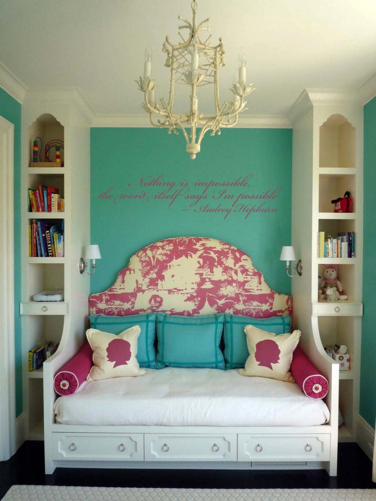 Audrey Hepburn  Nothing is impossible,  the word itself says I'm possible  Vinyl Wall Quote