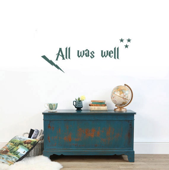 Items similar to All was well Harry Potter Vinyl Wall quote Decal. on Etsy