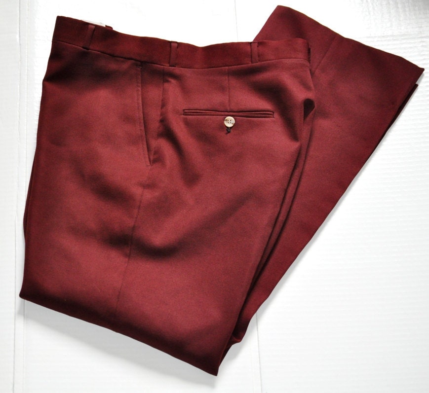 Burgundy Mens Trousers Pants 36. Vintage by ArmorOfModernMen